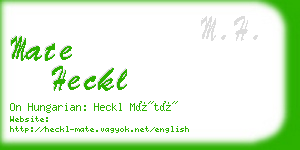 mate heckl business card